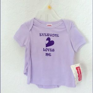 NEW!! NEW Fisher-Price Newborn 6-9M Baby Girl 2-Piece Set Purple Hearts Loves Me